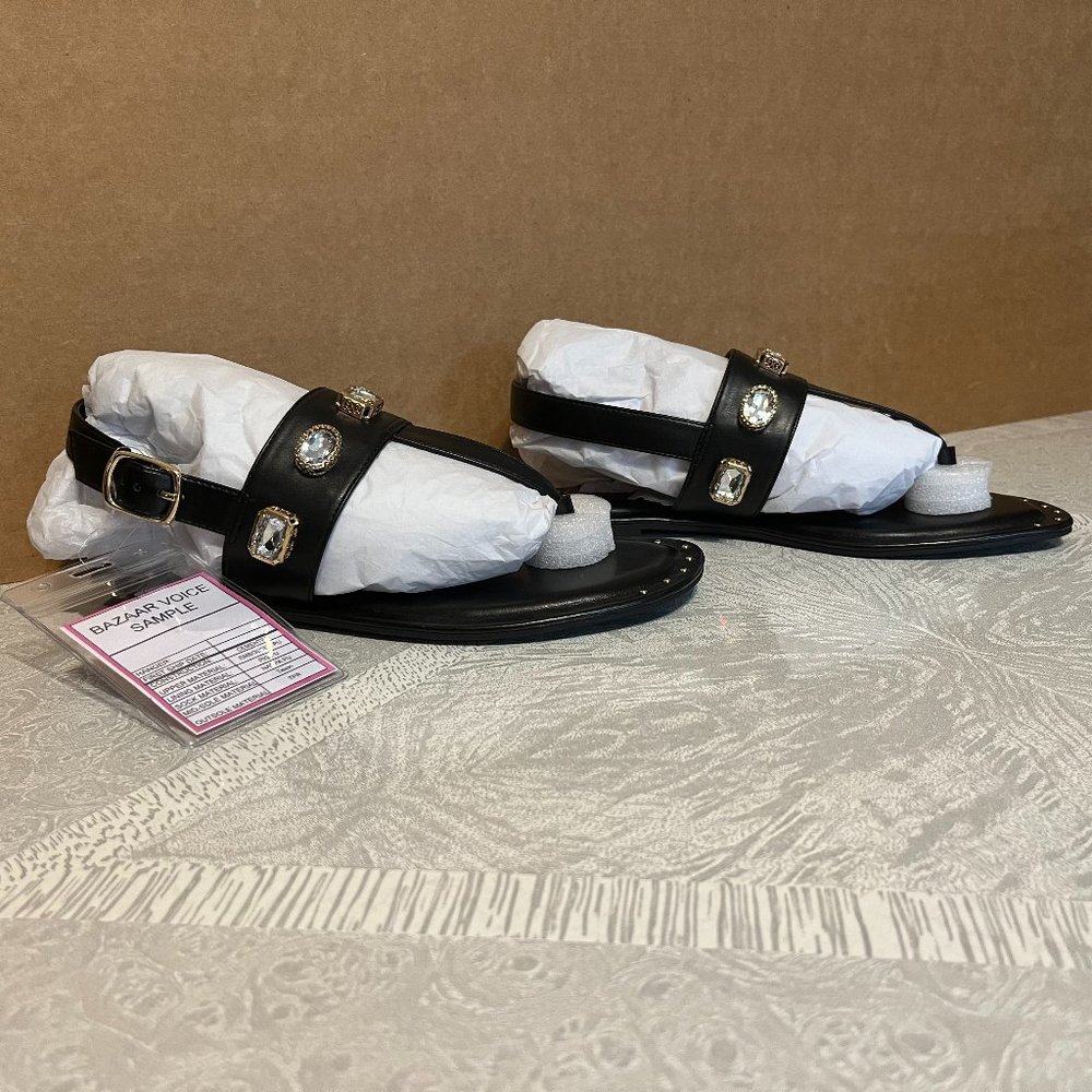 NWT  NYC Ladies 10M Black Sandals w/Jewels